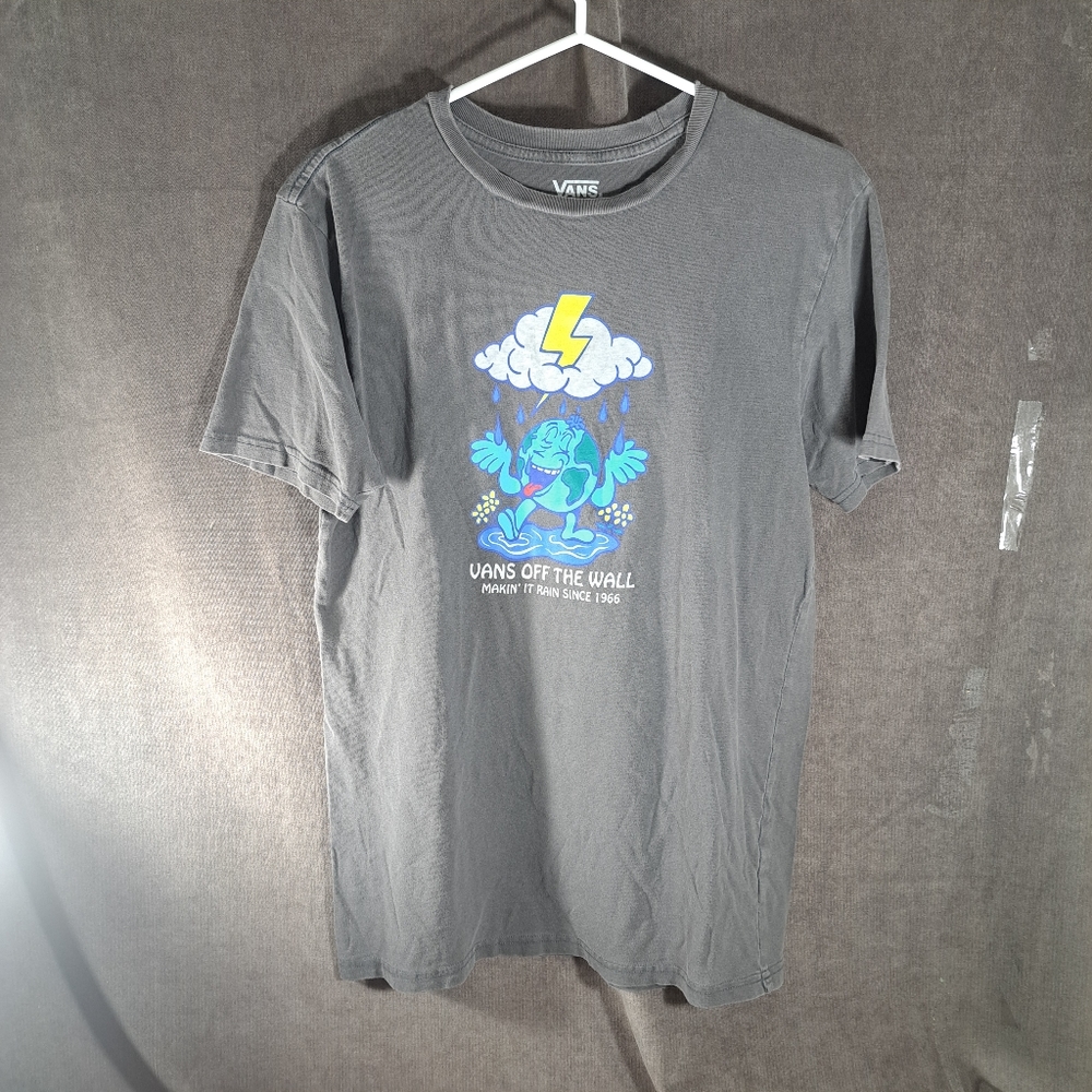 Vans Black Short Sleeve Tee with Blue & Yellow Graphic
